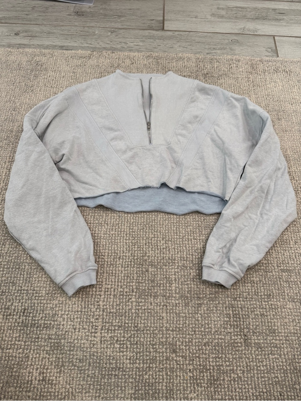 Bo & Tee Cropped Quarter-Zip Sweatshirt